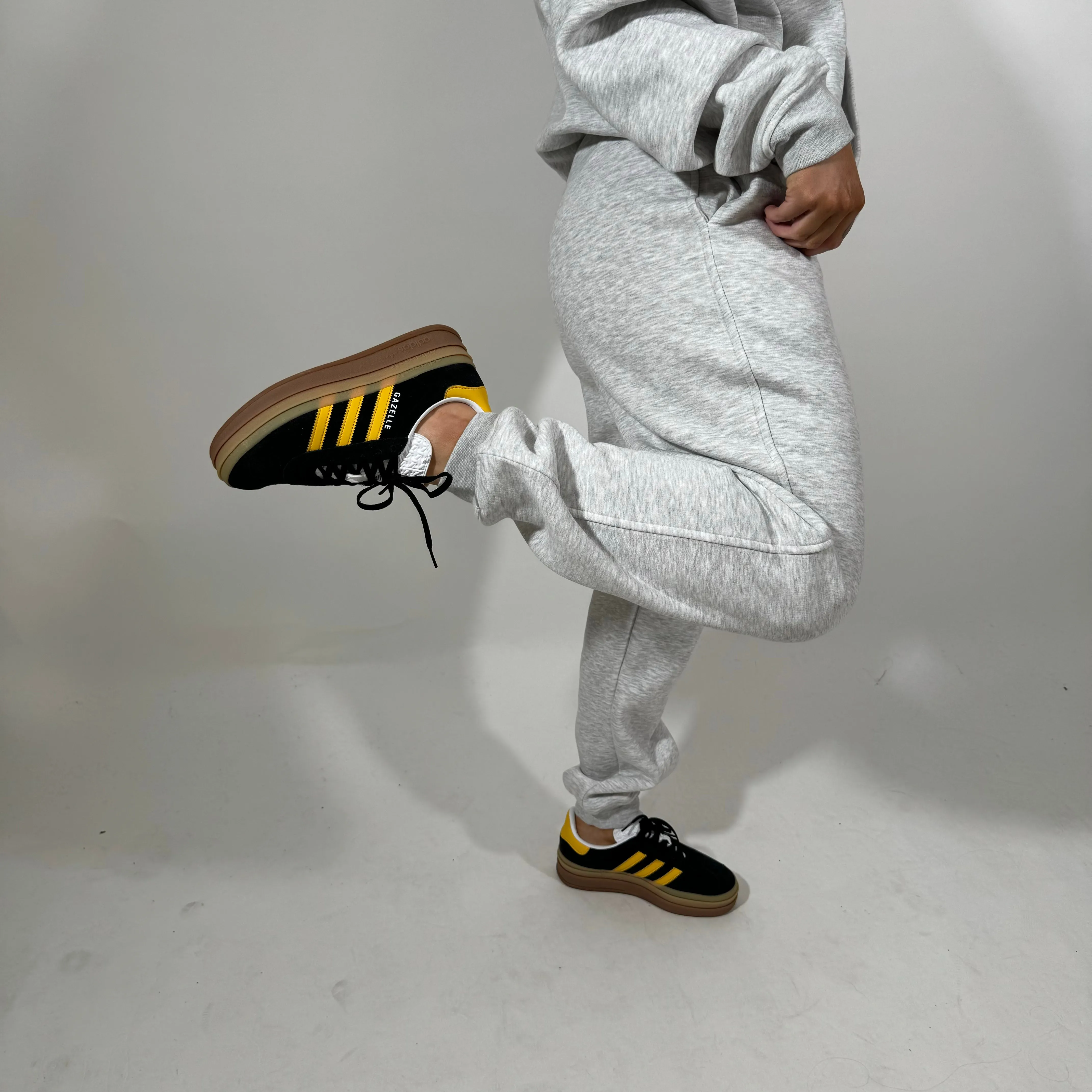 r.e.b.l Grey Signature Luxe University Style Joggers