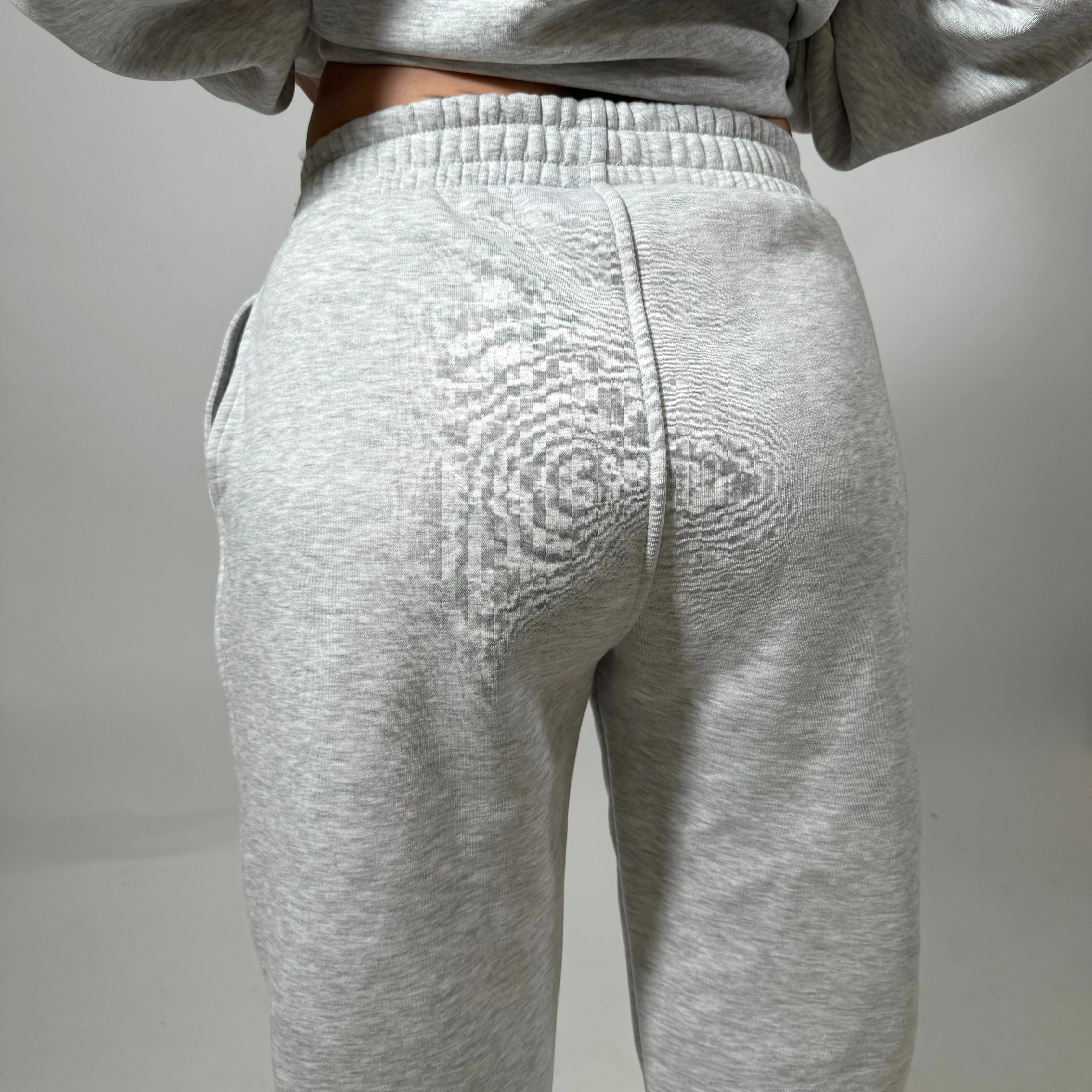 r.e.b.l Grey Signature Luxe University Style Joggers