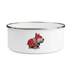 Red Dog Enamel Bowl