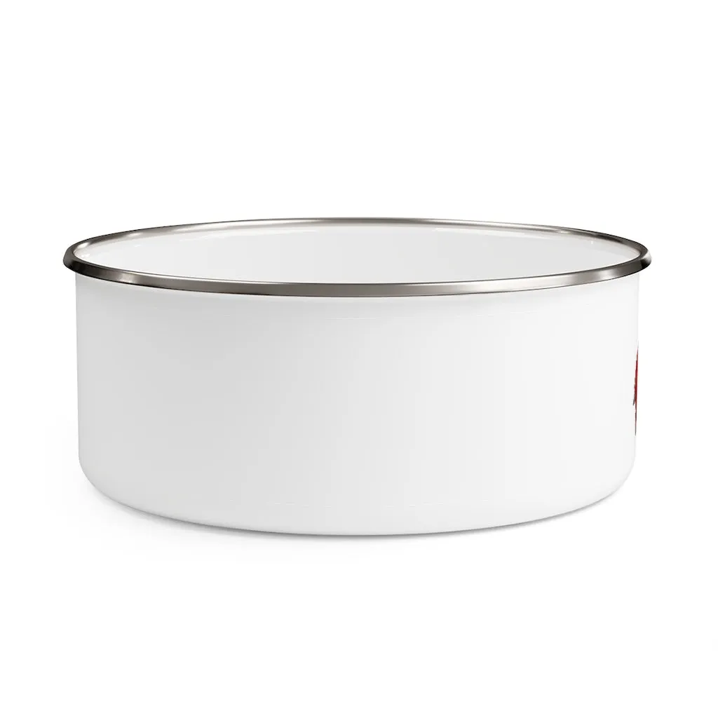 Red Dog Enamel Bowl