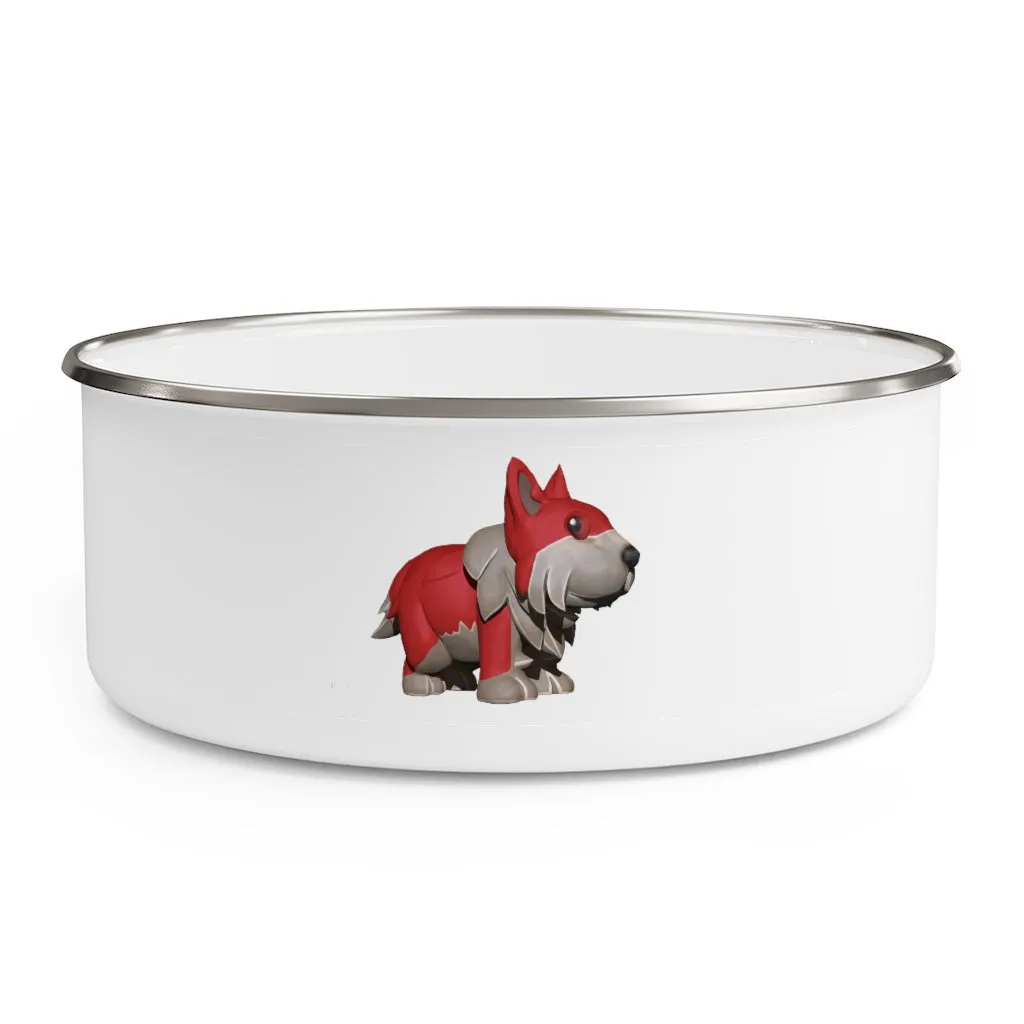 Red Dog Enamel Bowl