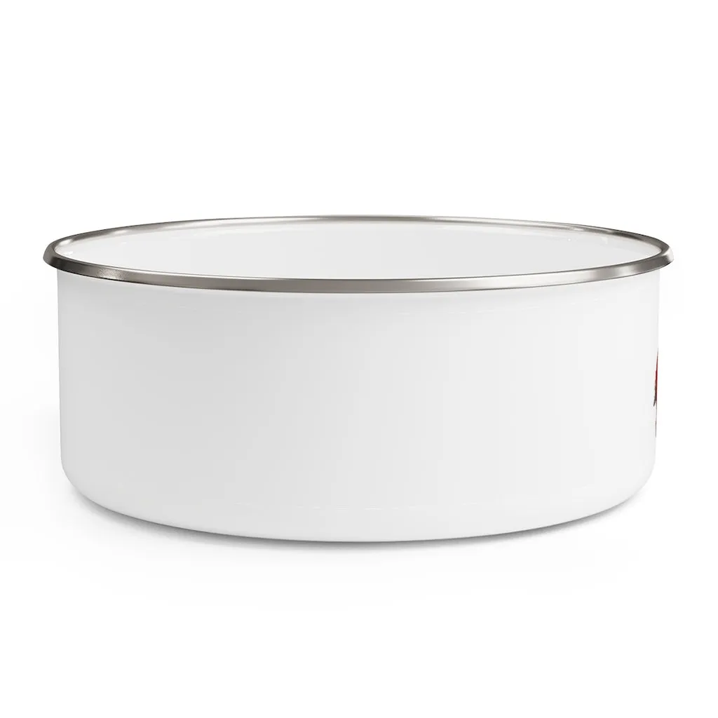 Red Dog Enamel Bowl