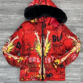 Reelistik- red scream puffer jacket