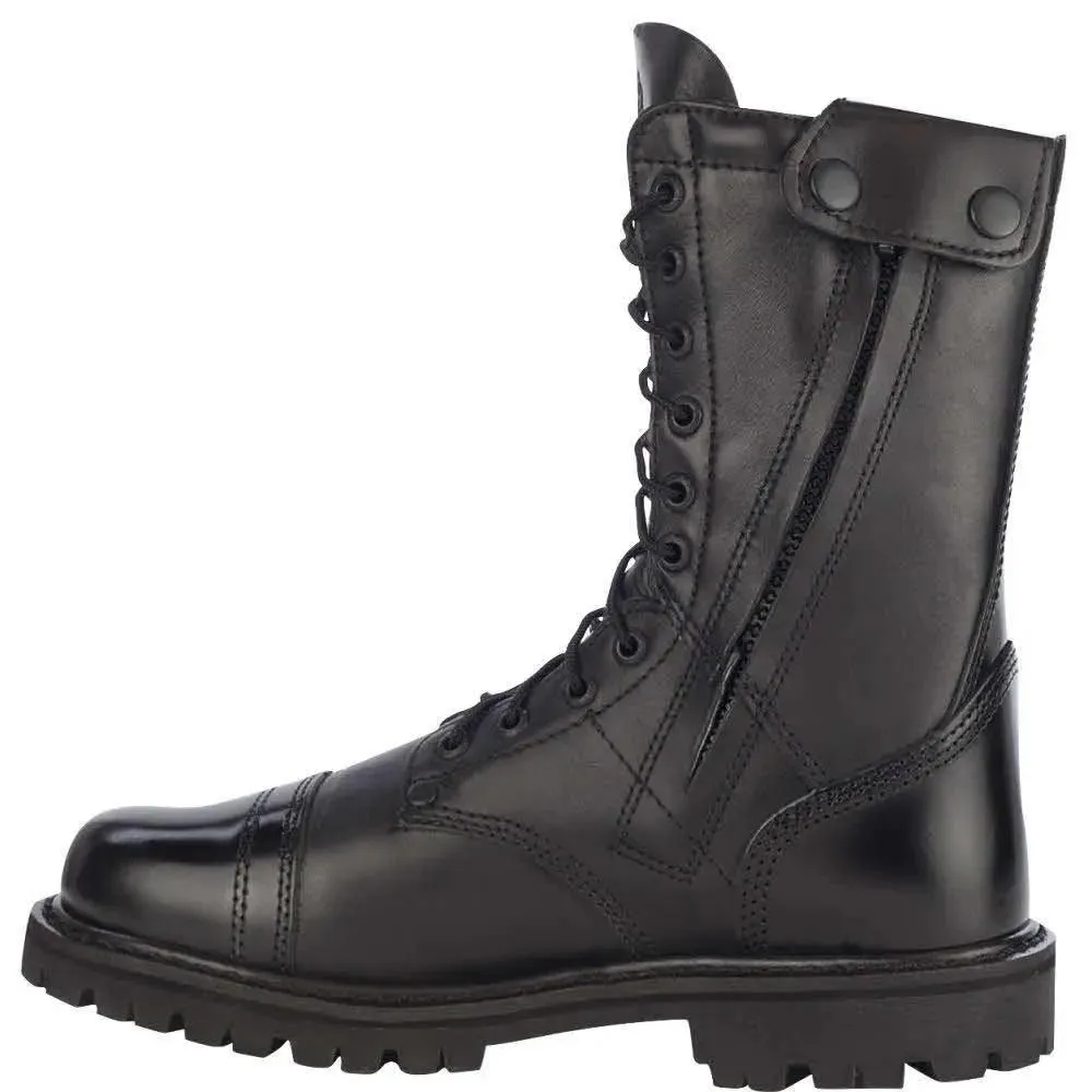 Rocky Side Zipper Black Leather 10" Jump Boot 0