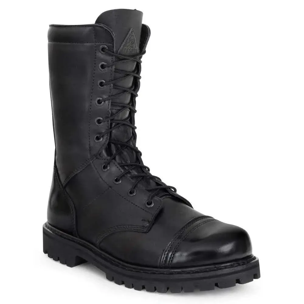 Rocky Side Zipper Black Leather 10" Jump Boot 0