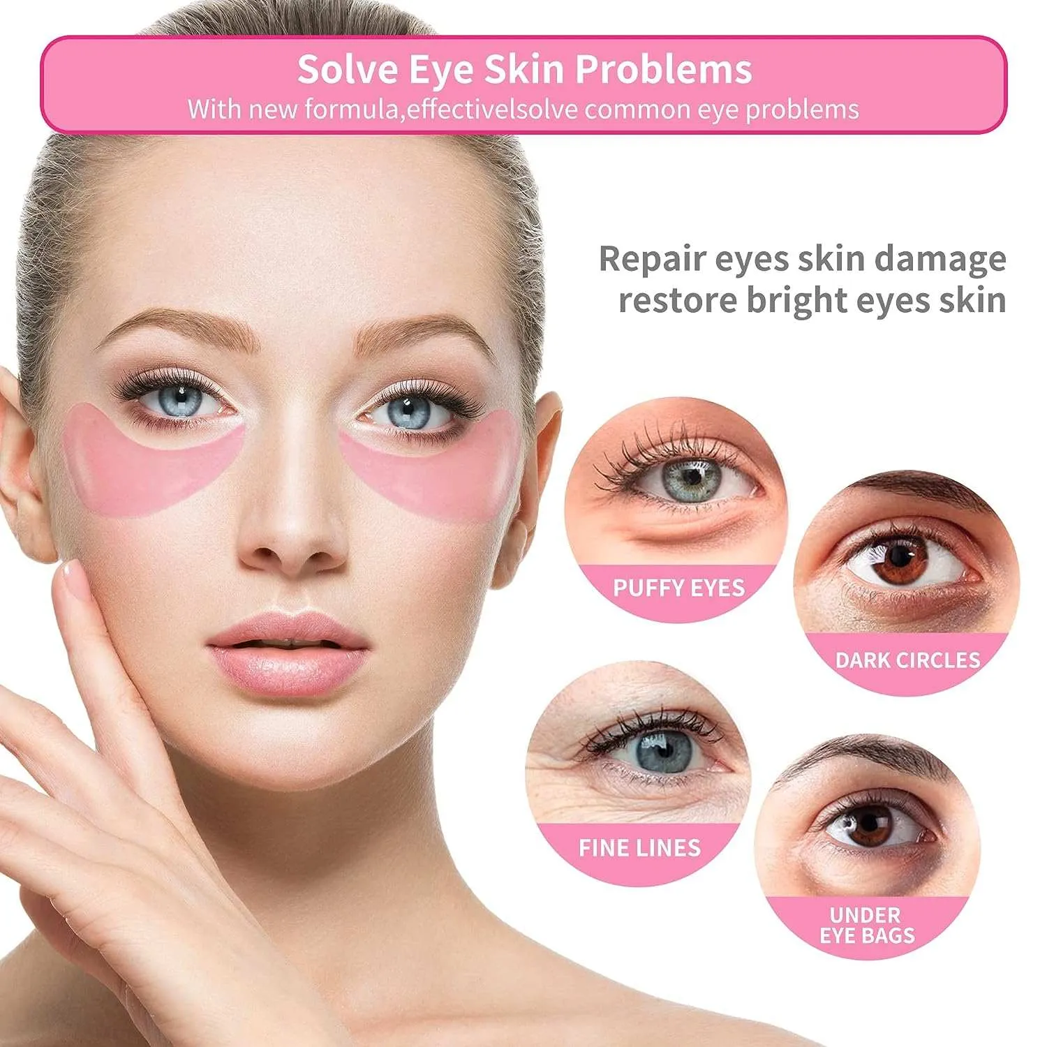 Rose Eye Mask For Dark Circles 60 Pcs