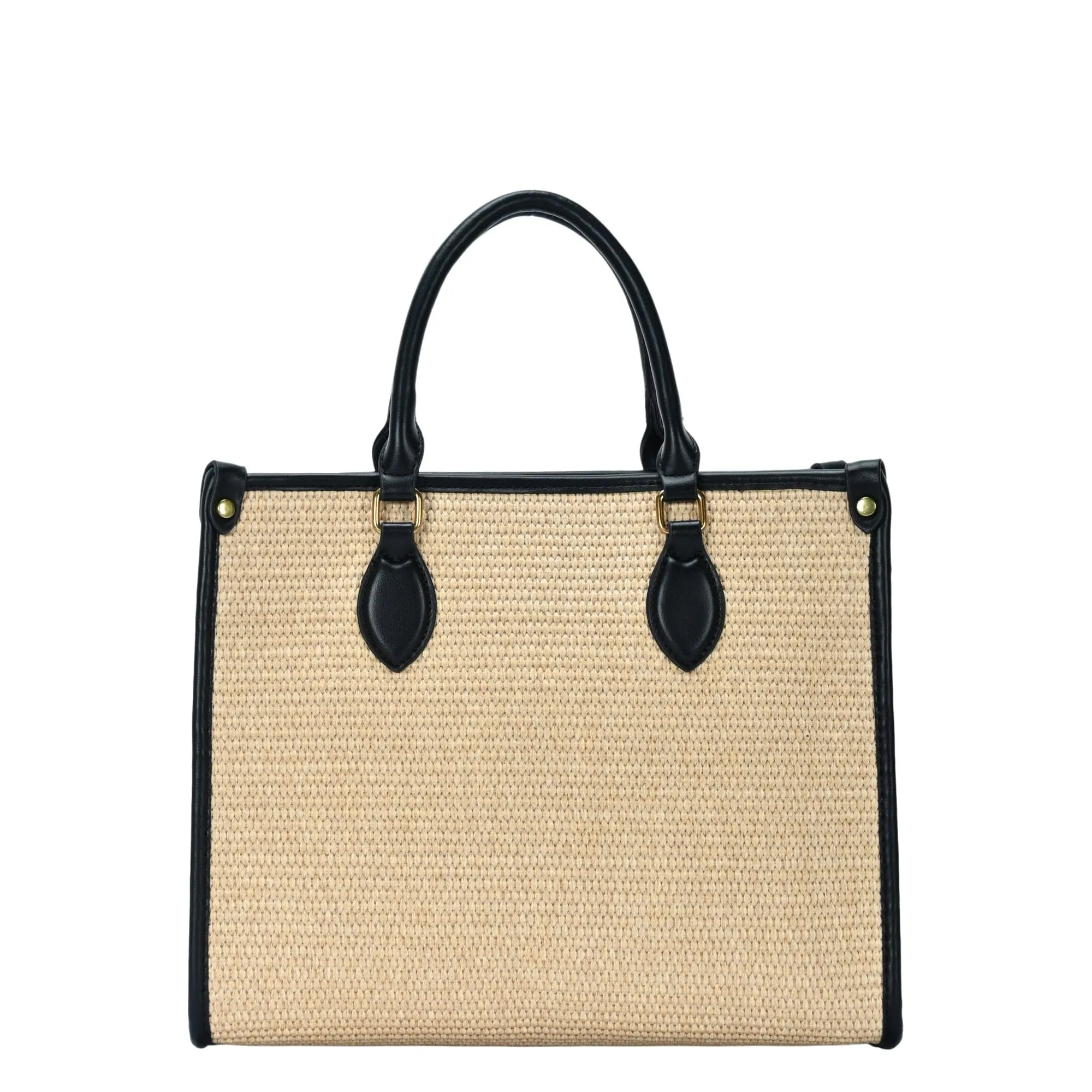 RZ6611 Rachel Zoe Straw Satchel Bag
