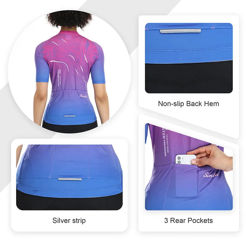Santic Sight Fan  Womens Cycling Jersey Short Sleeves Purple