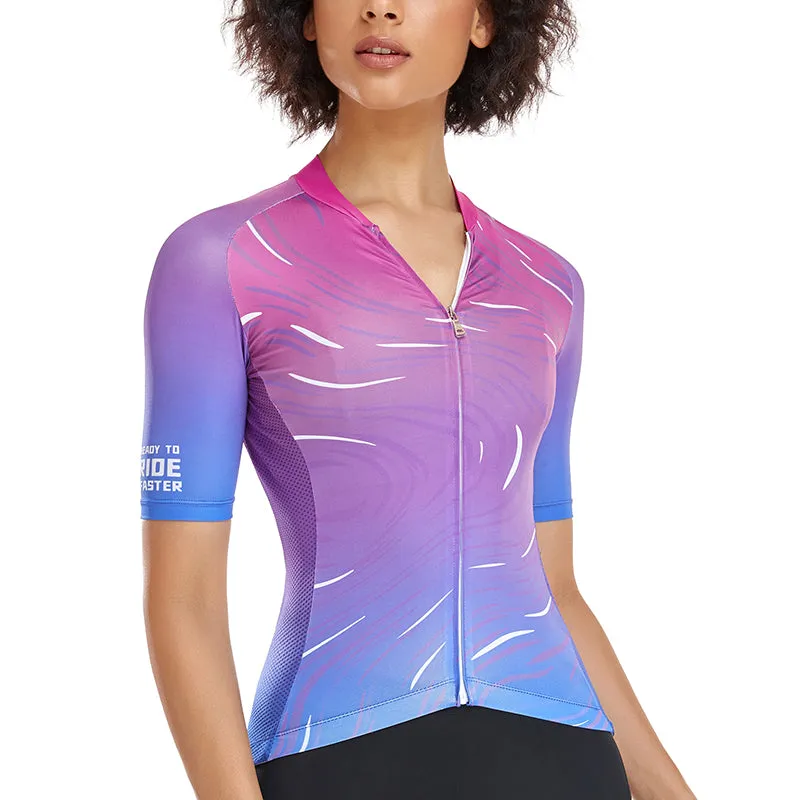Santic Sight Fan  Womens Cycling Jersey Short Sleeves Purple