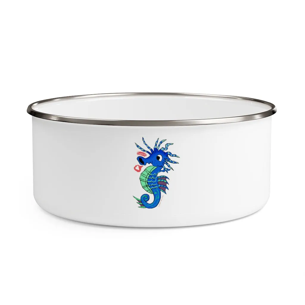 Scribblers the Seahorse Enamel Bowl