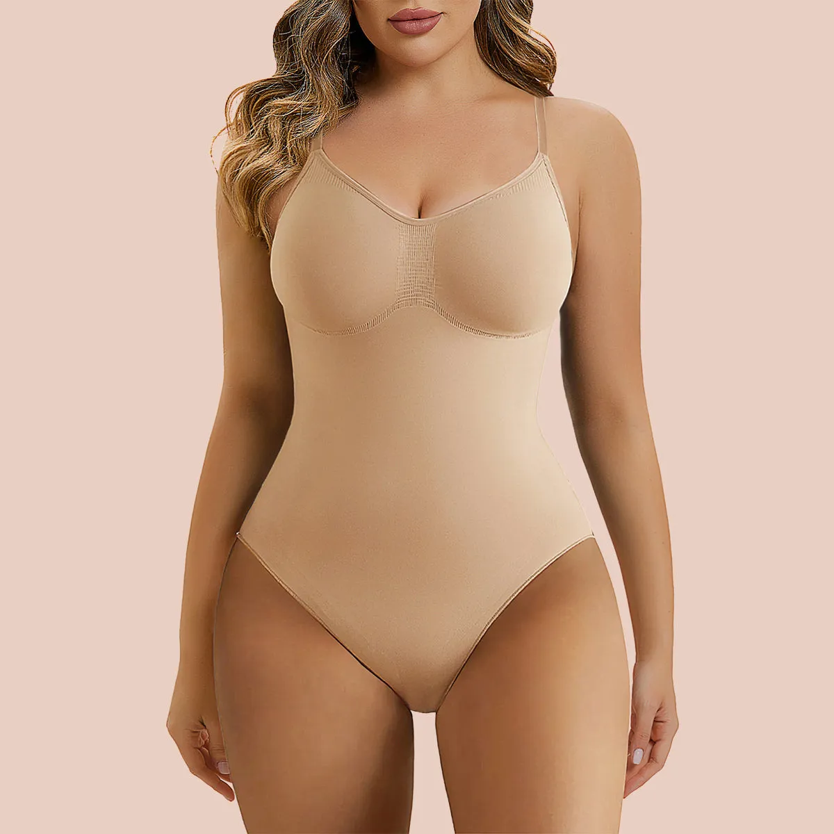 SHAPERX Low Back Tummy Control Thong Bodysuit Seamless Sculpting Body Shaper