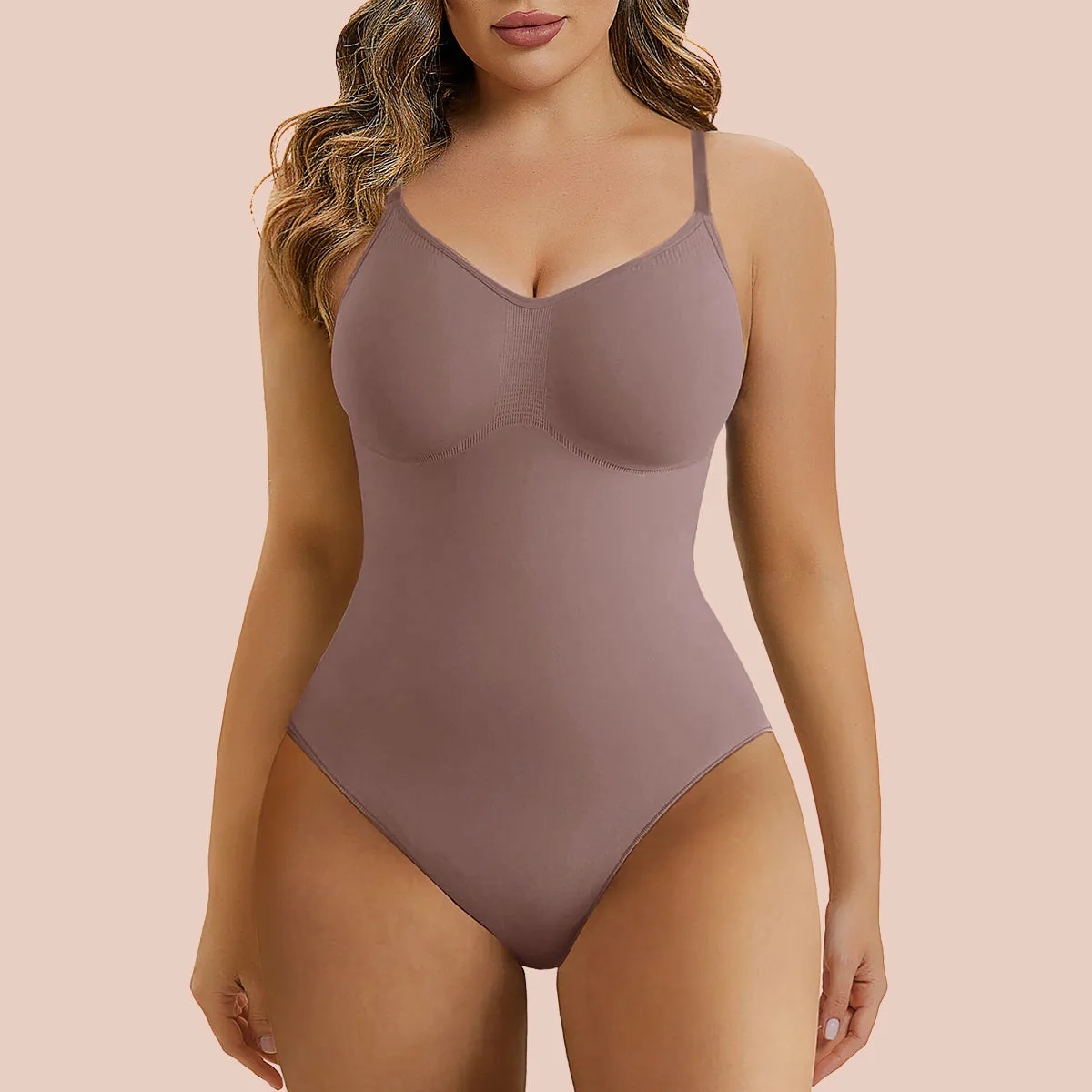 SHAPERX Low Back Tummy Control Thong Bodysuit Seamless Sculpting Body Shaper
