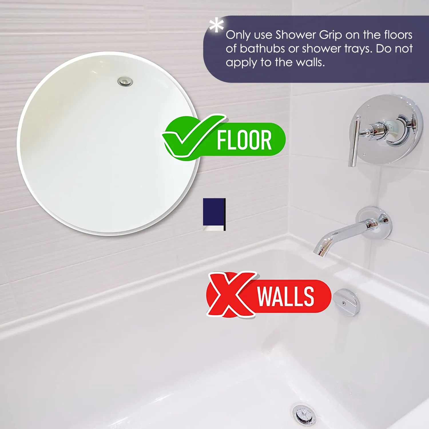 Shower Grip White Anti-Slip Paint Coating for Bathtubs & Showers