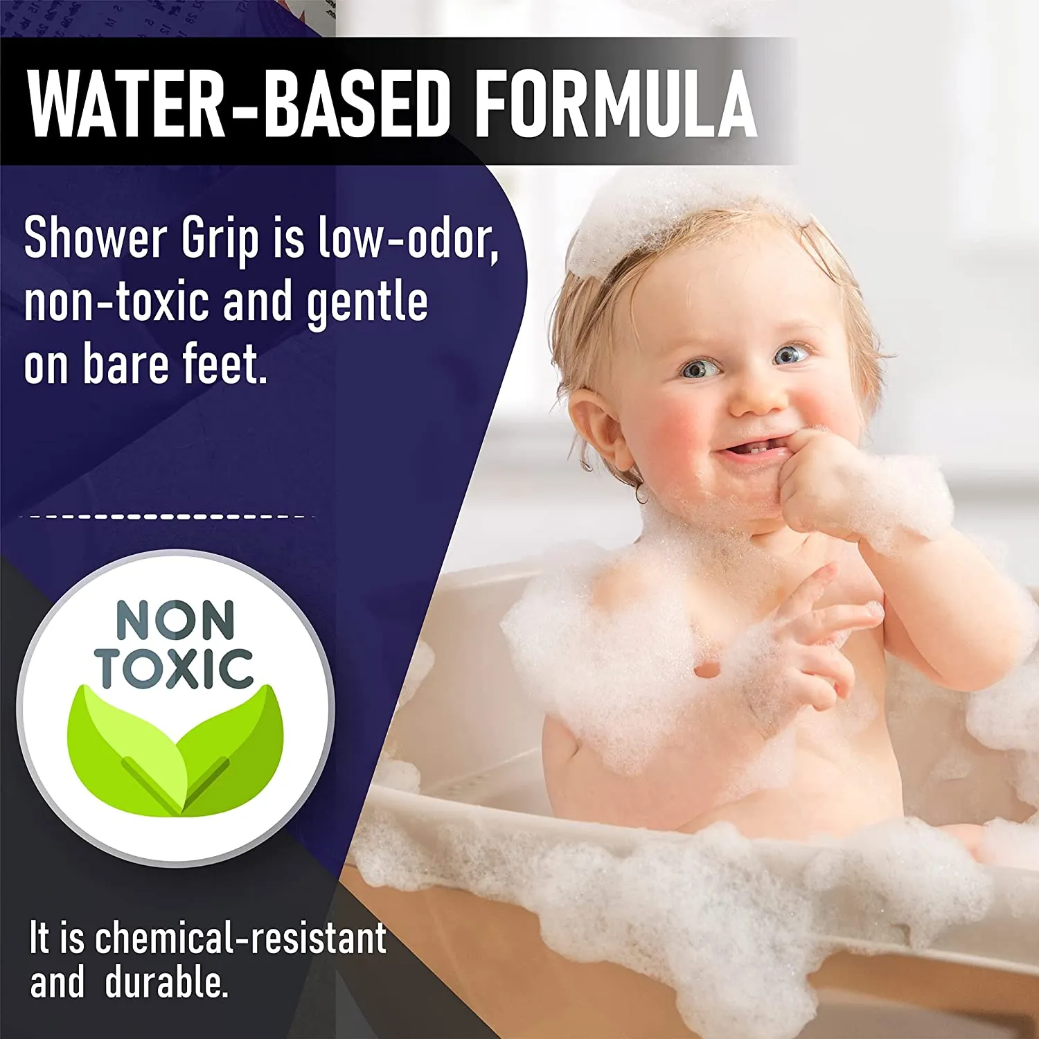 Shower Grip White Anti-Slip Paint Coating for Bathtubs & Showers