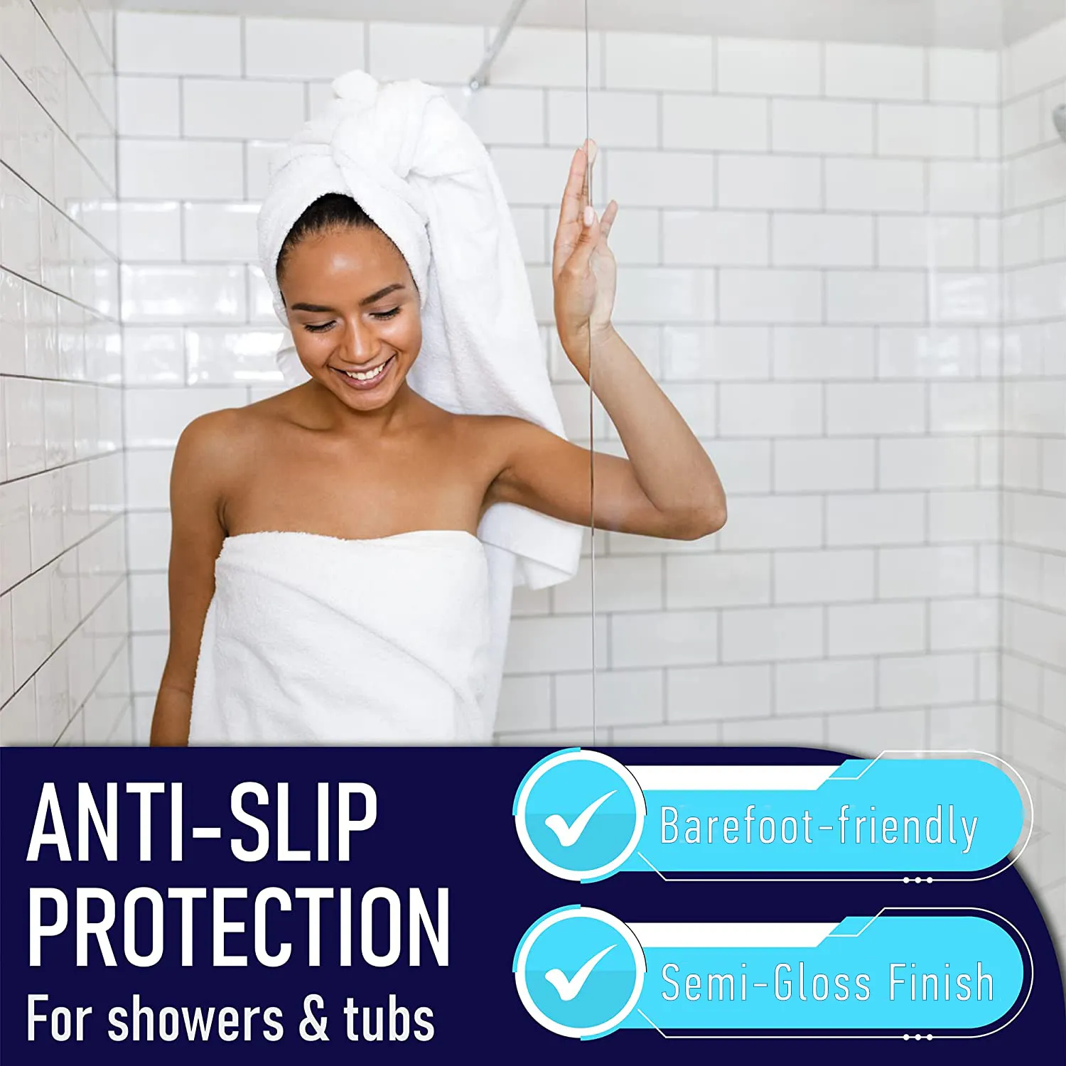 Shower Grip White Anti-Slip Paint Coating for Bathtubs & Showers