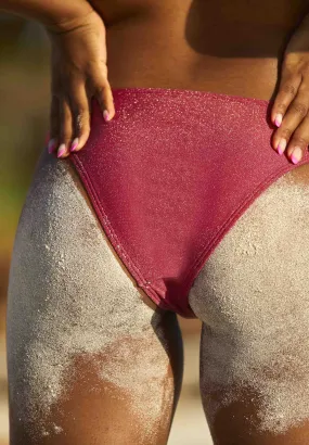 Slip de bain échancré Reflet Cerise