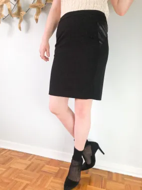 Smart Set Black High Waist Faux Leather Panel Skirt - Size 2