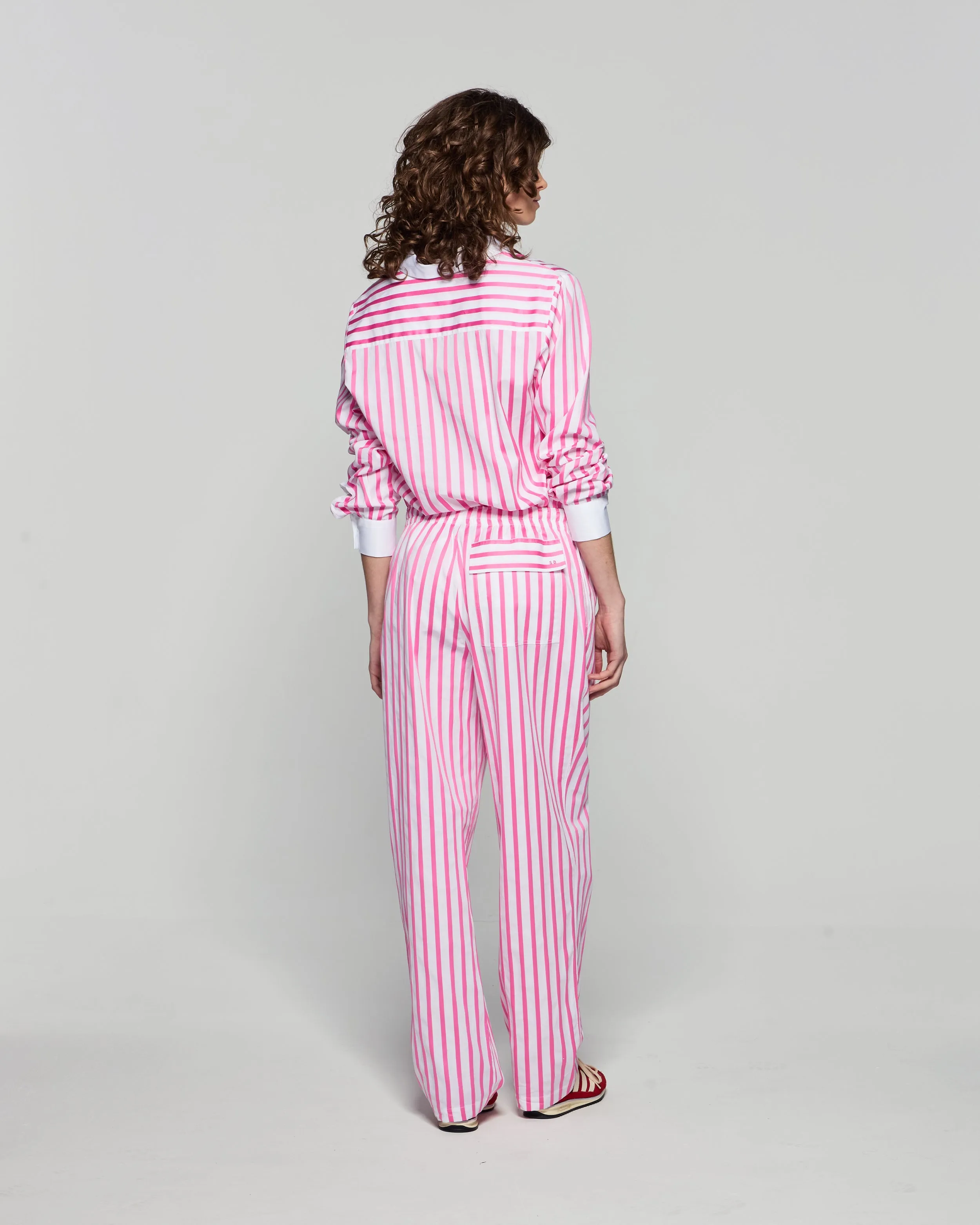 Striped Summer Jogger - White/Pink