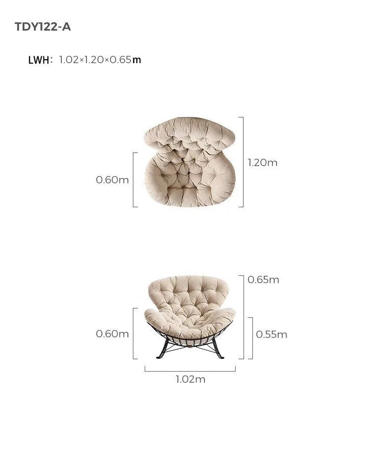 Suede Leather Reclining Lazy Rocking Chair