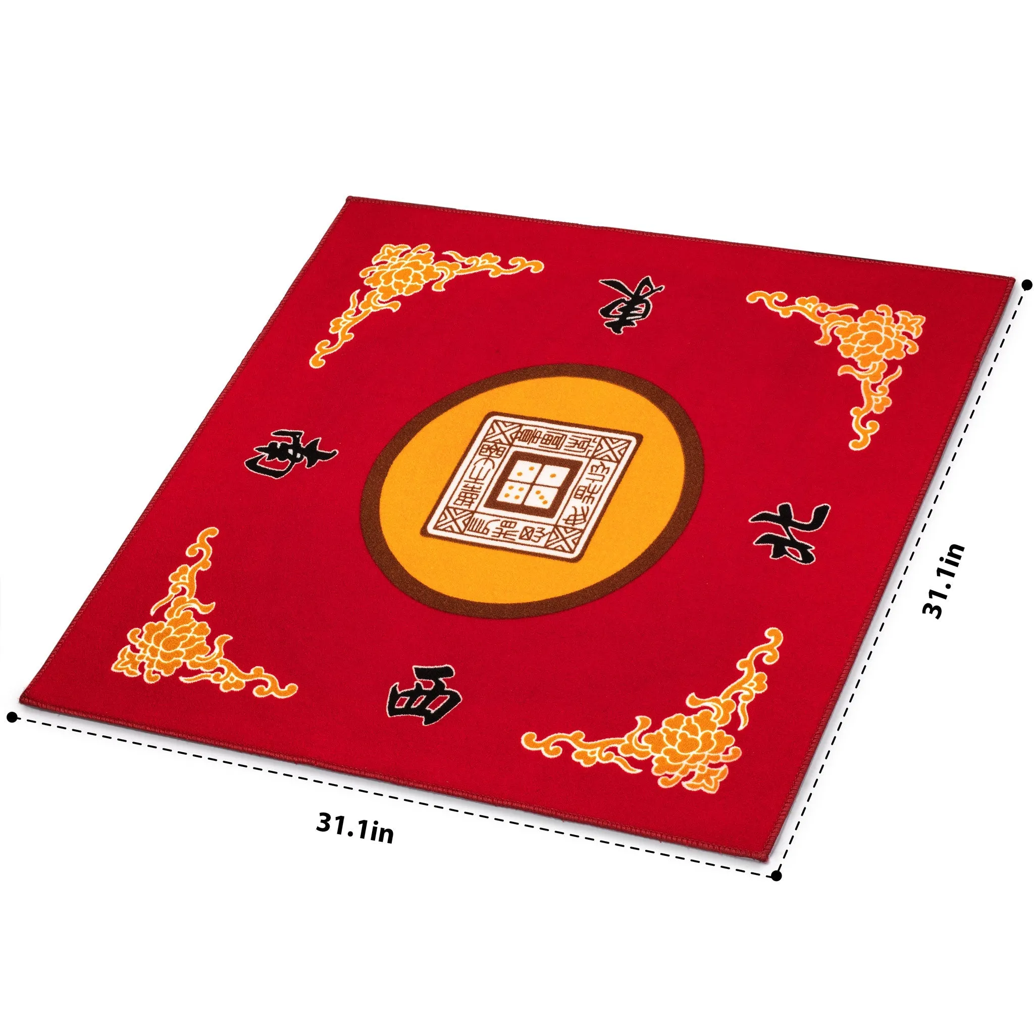 Table Cover for Mahjong, Poker, Card Games, Board Games, Tile Games, and Dominoes - Red, 31.1"