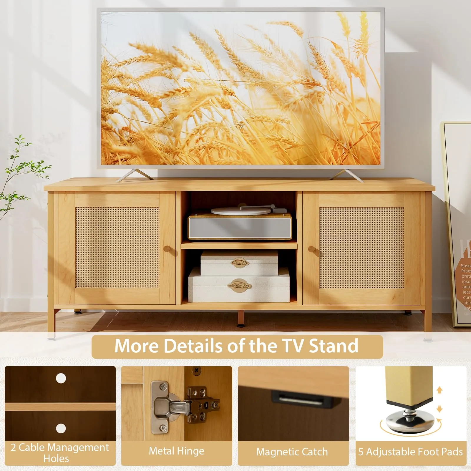 Tangkula Boho TV Stand up to 55”