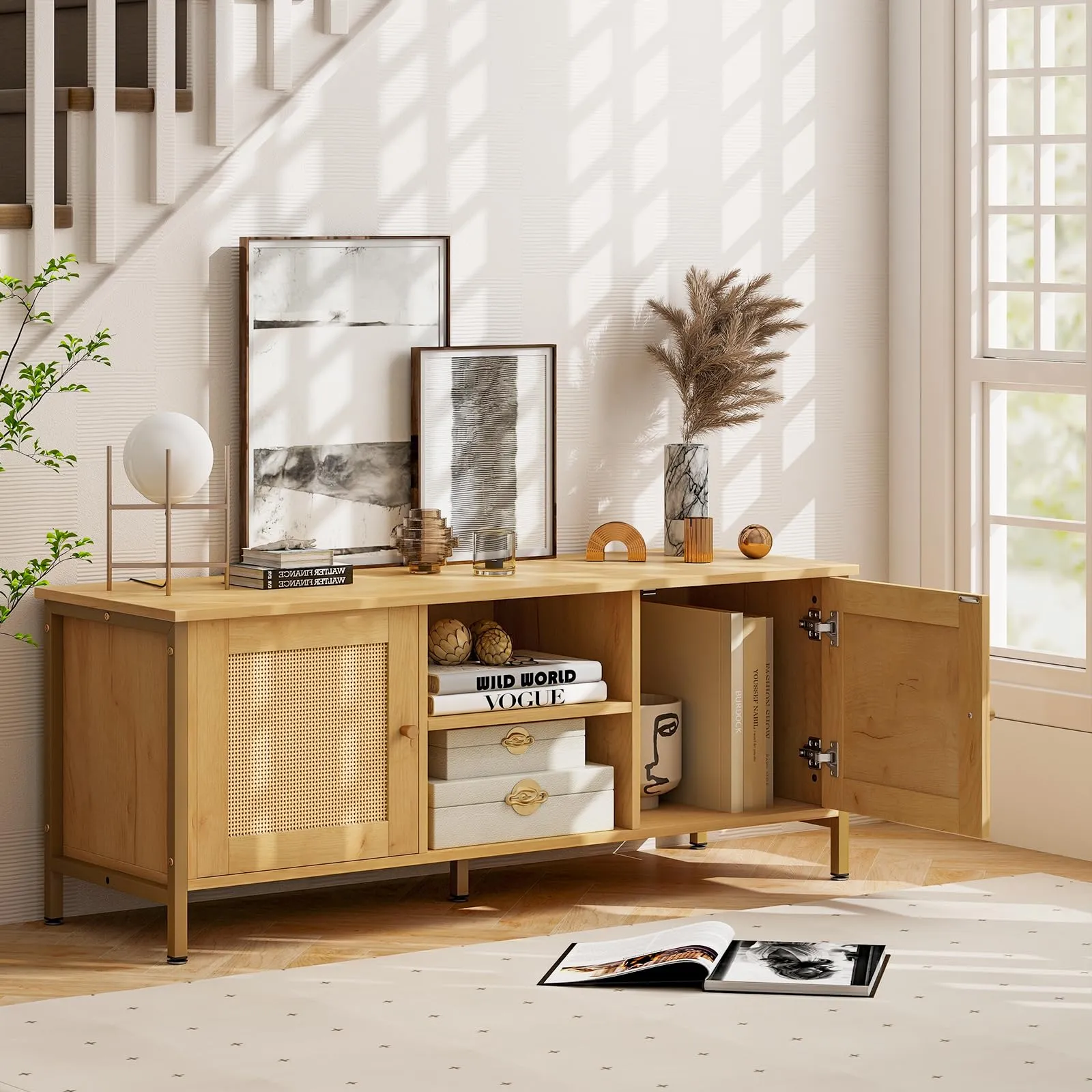 Tangkula Boho TV Stand up to 55”