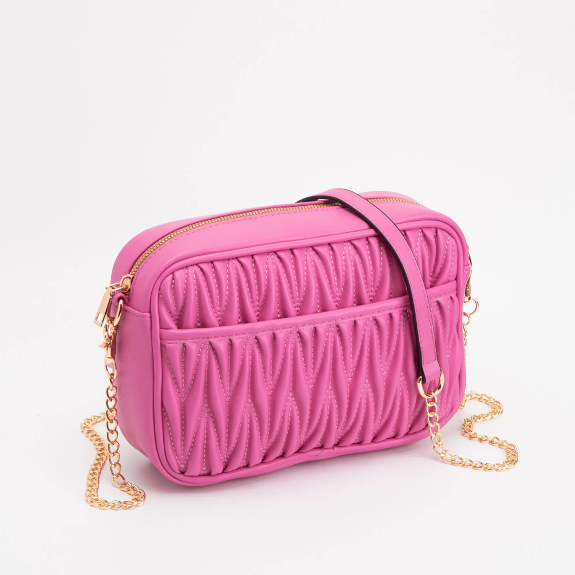 TG10542 Dana Textured Crossbody Bag With Chain Strap