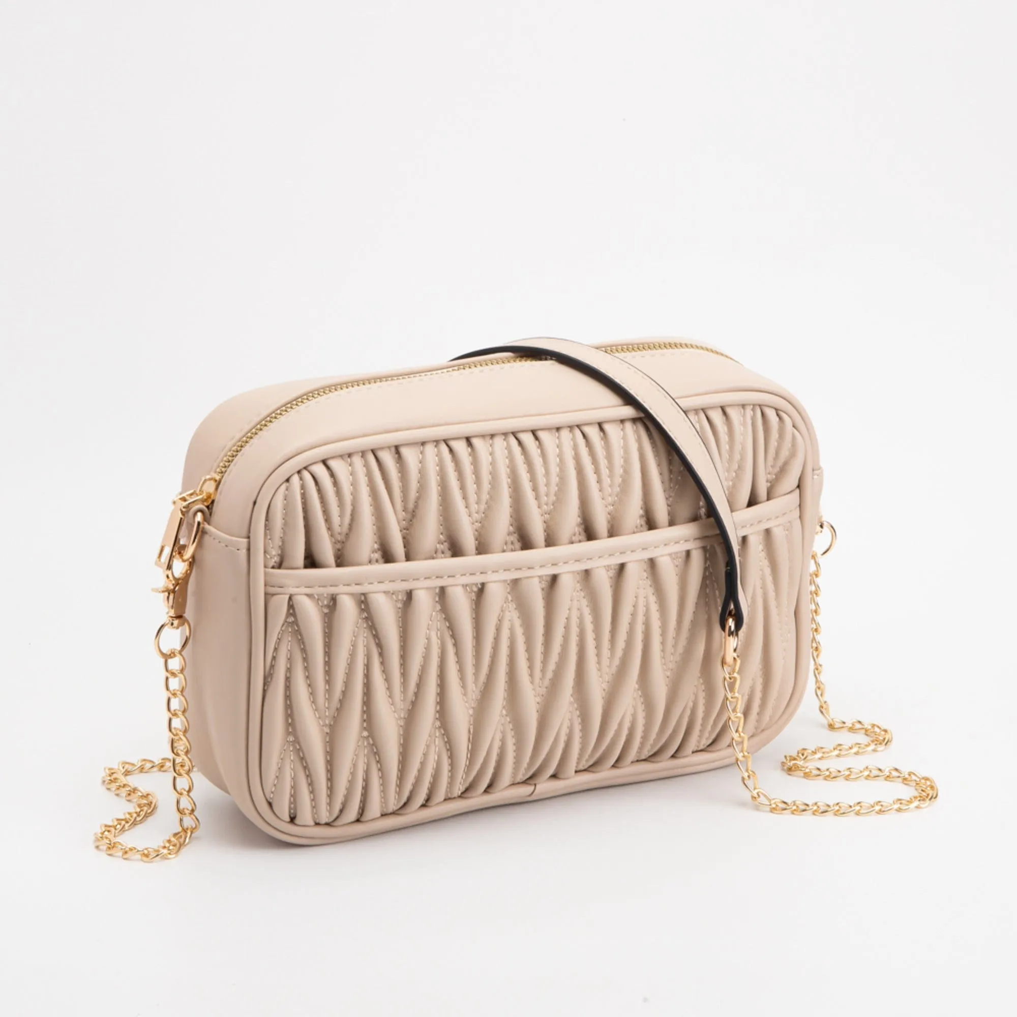 TG10542 Dana Textured Crossbody Bag With Chain Strap
