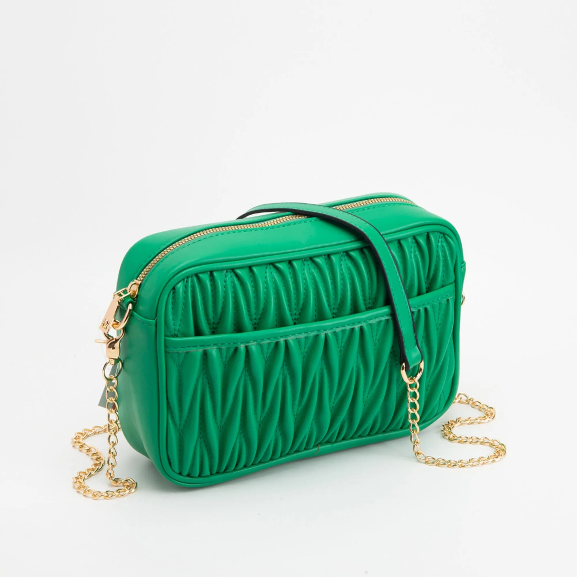 TG10542 Dana Textured Crossbody Bag With Chain Strap