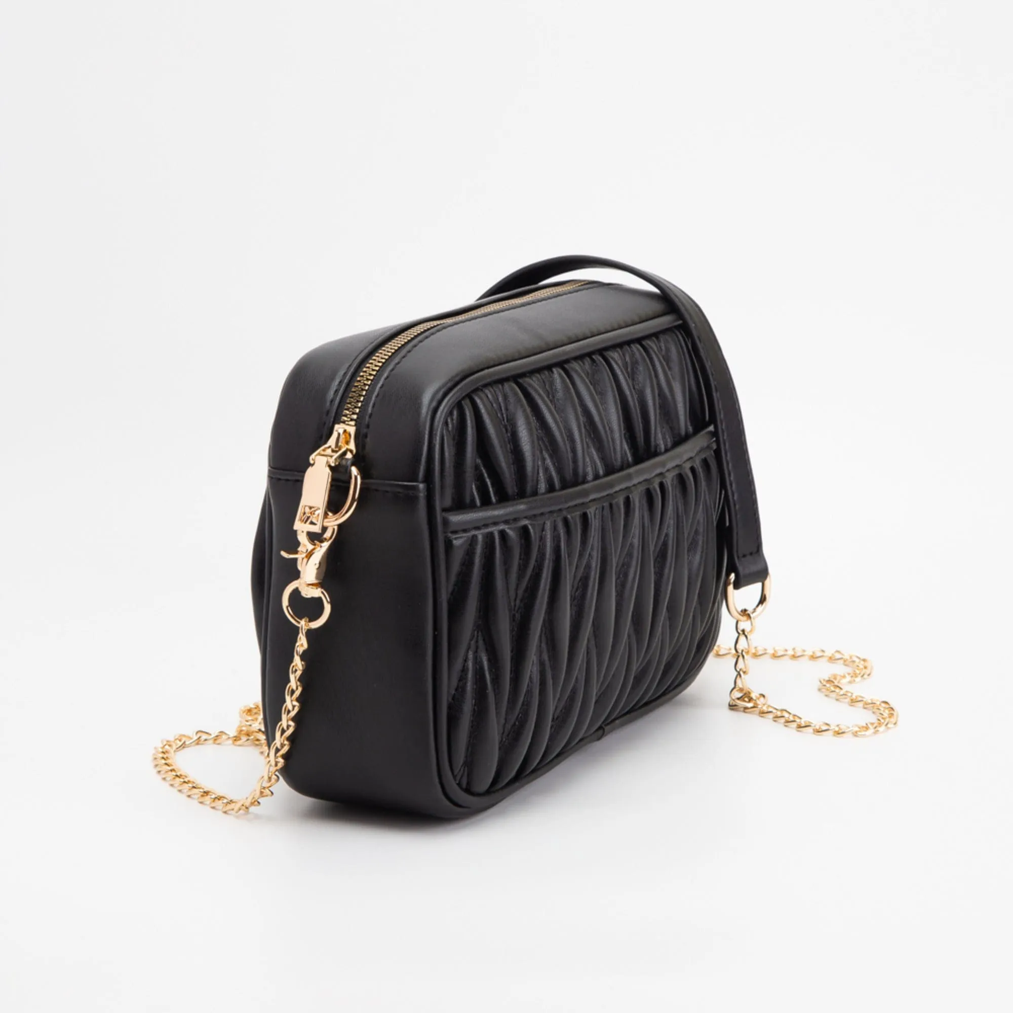 TG10542 Dana Textured Crossbody Bag With Chain Strap