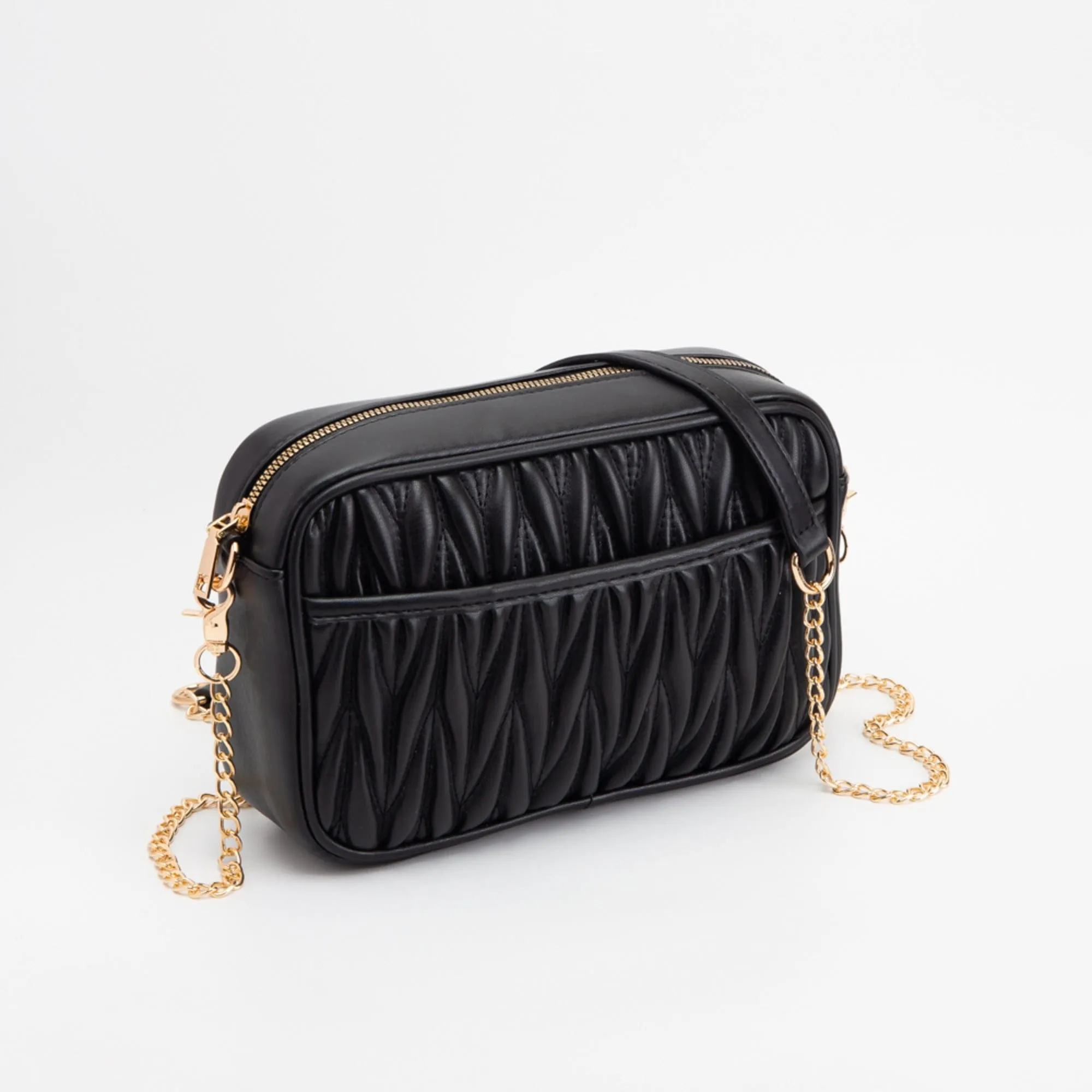 TG10542 Dana Textured Crossbody Bag With Chain Strap