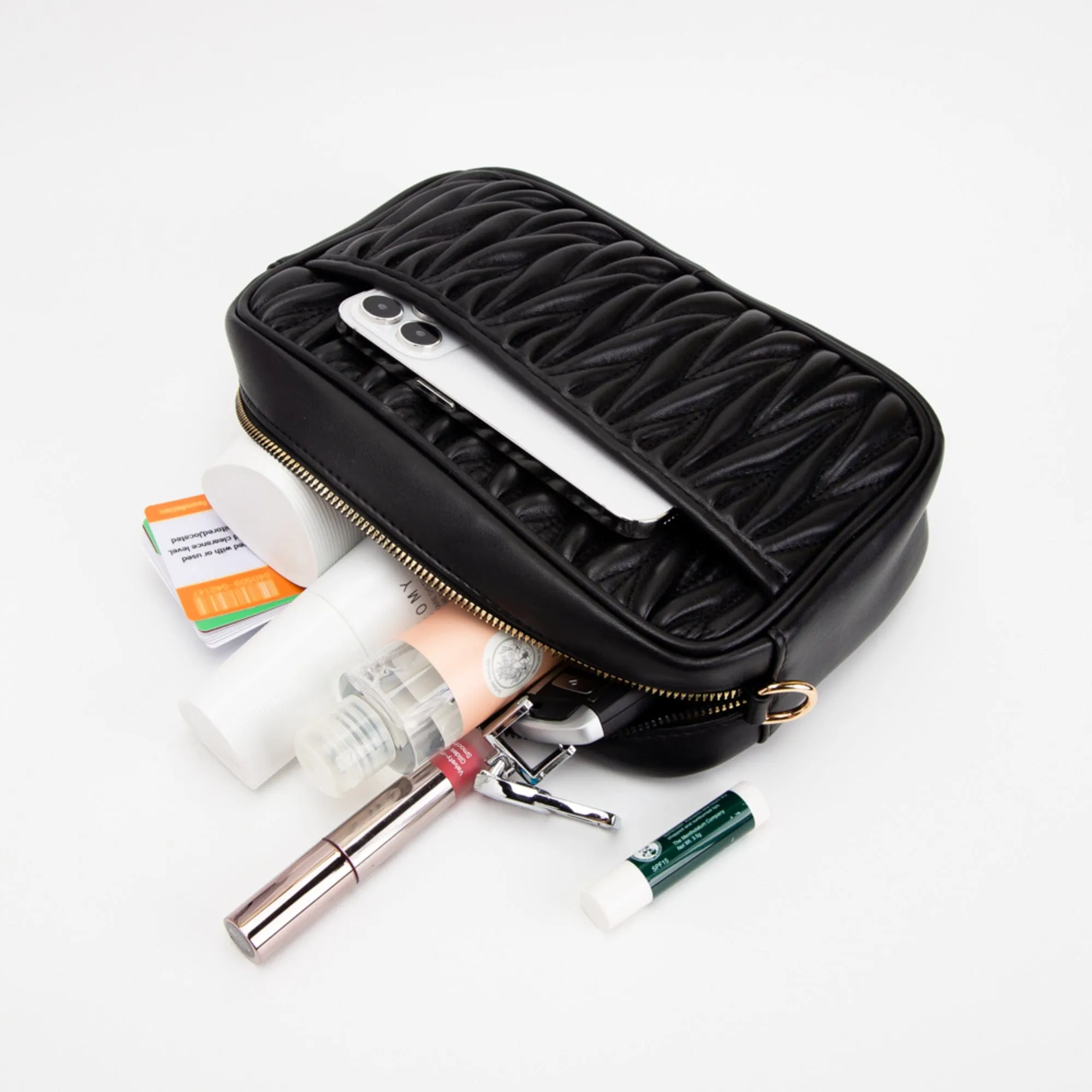 TG10542 Dana Textured Crossbody Bag With Chain Strap