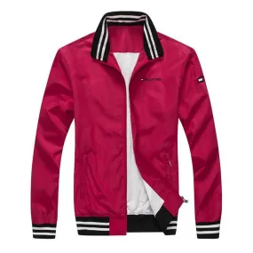 Tommy Hilfiger Strap Collar Quality Top Jacket Tracksuit-Red