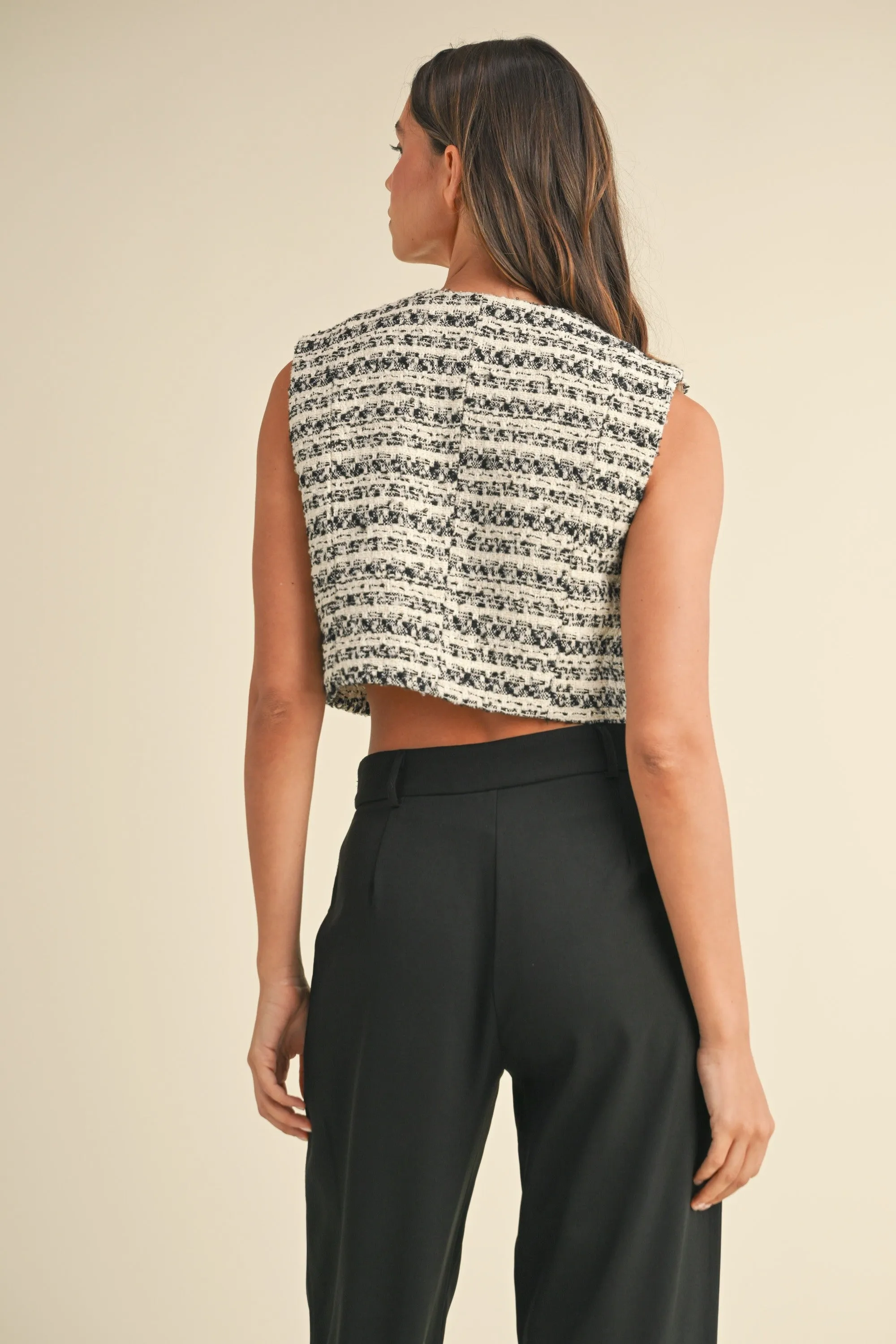 Tweed Cropped Vest