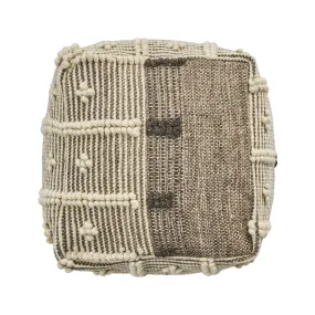 Ula Boho Wool and Cotton Ottoman Pouf