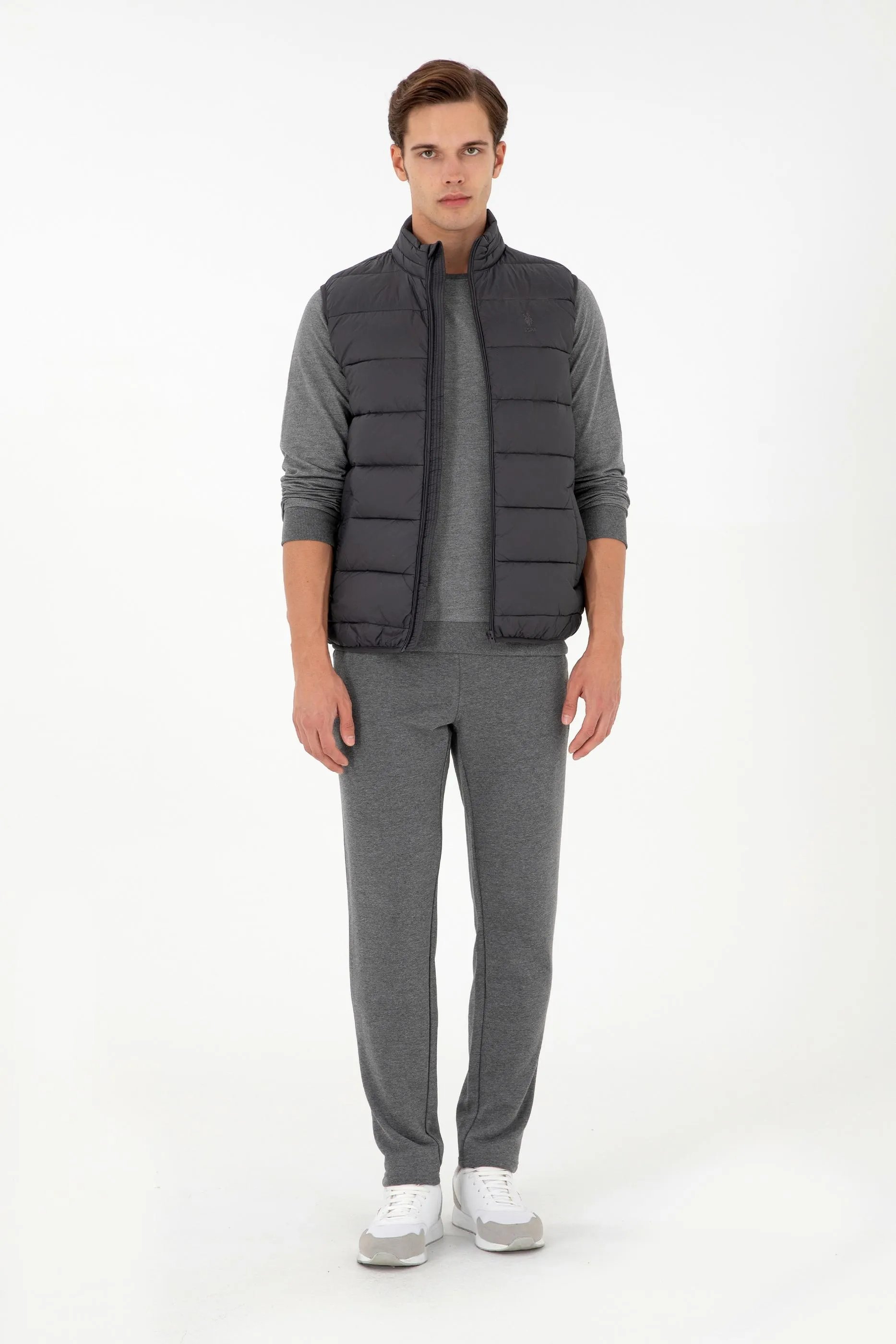 USPA Men Jacket Vest Quilted S/L Anthracite VR06 USPJK152 US POLO ASSN.