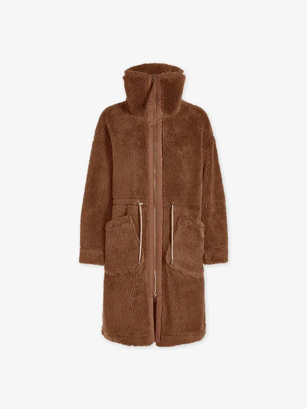 Varley Logan Sherpa Coat, Pecan Pie
