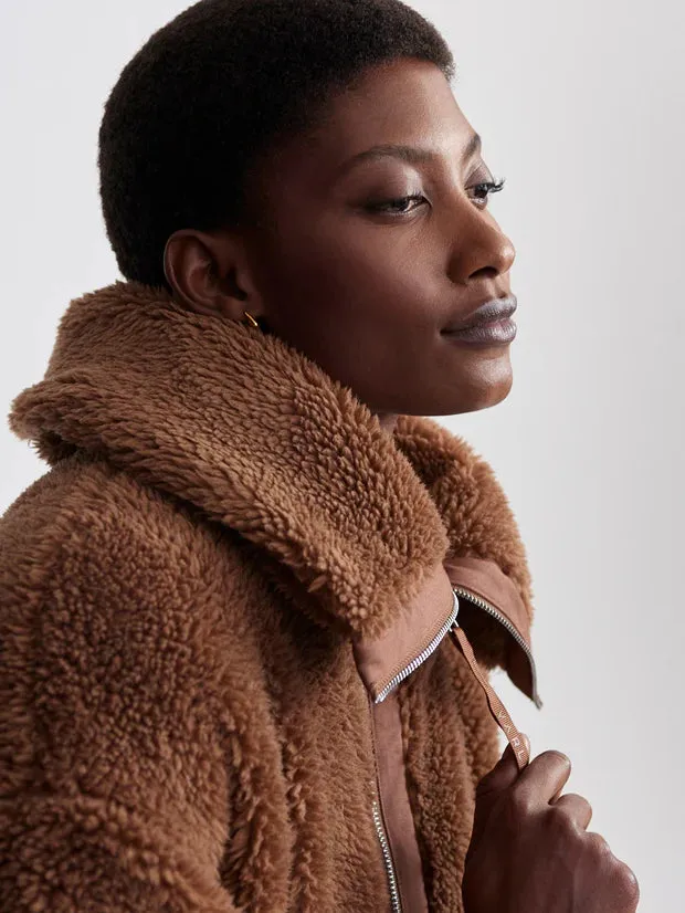 Varley Logan Sherpa Coat, Pecan Pie
