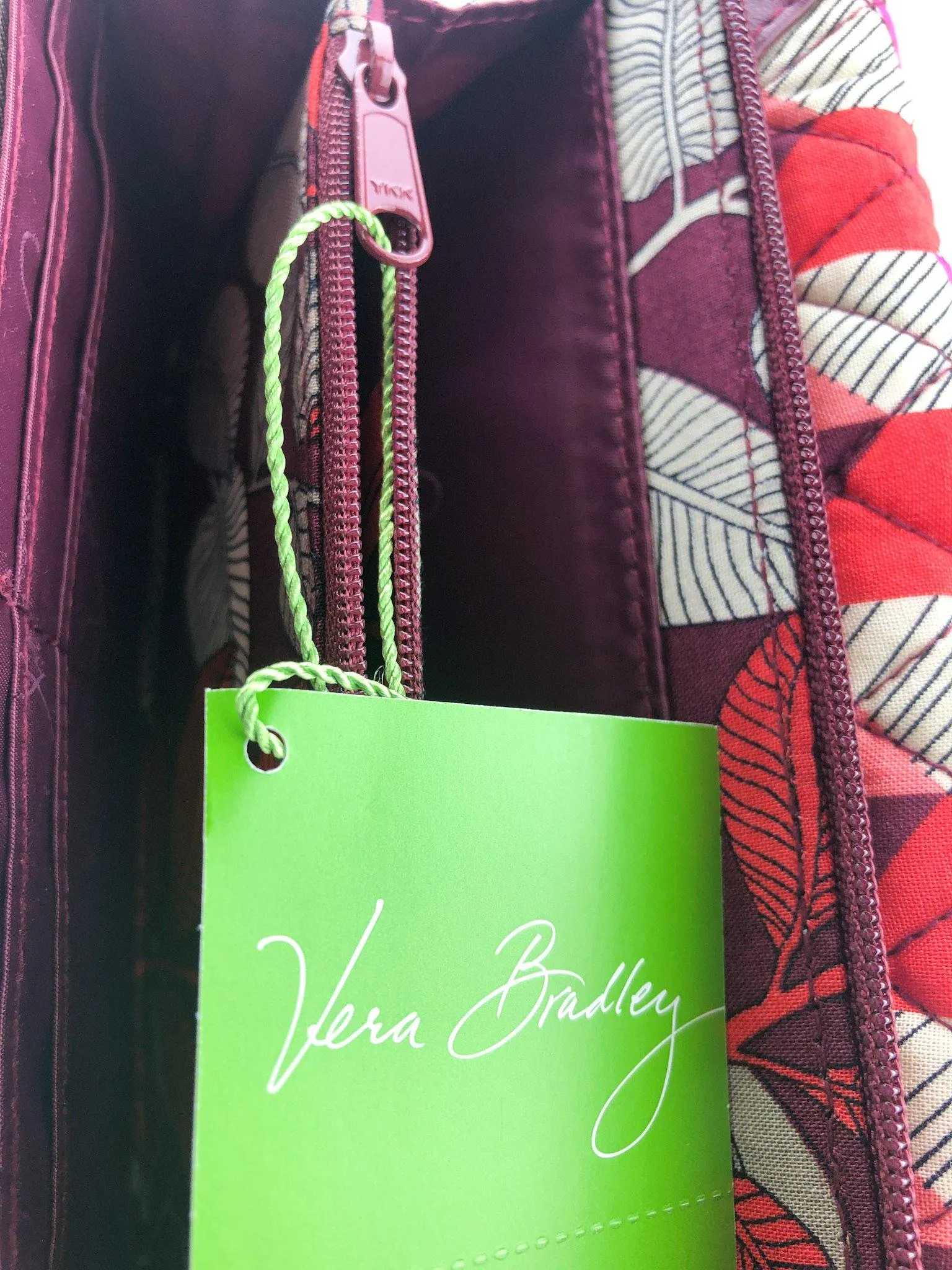Vera Bradley, Women's Ultimate Wristlet, Bohemian Chevron, New with Tags, Wine/Multi