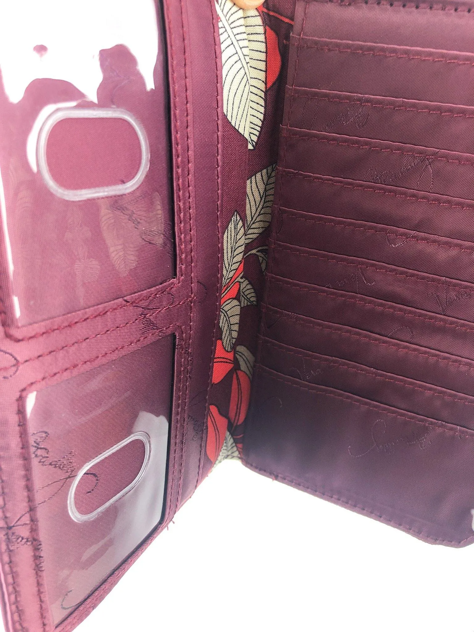 Vera Bradley, Women's Ultimate Wristlet, Bohemian Chevron, New with Tags, Wine/Multi