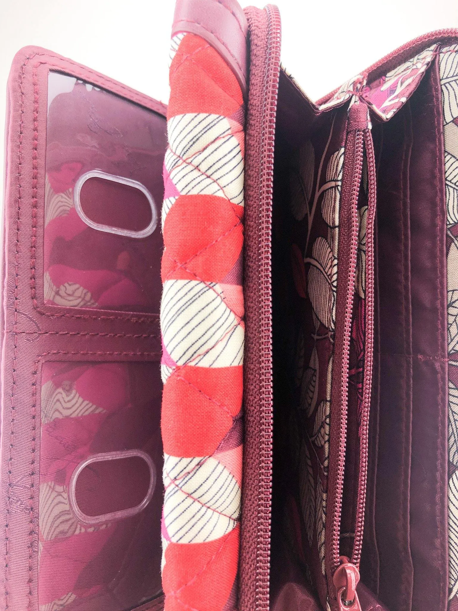 Vera Bradley, Women's Ultimate Wristlet, Bohemian Chevron, New with Tags, Wine/Multi