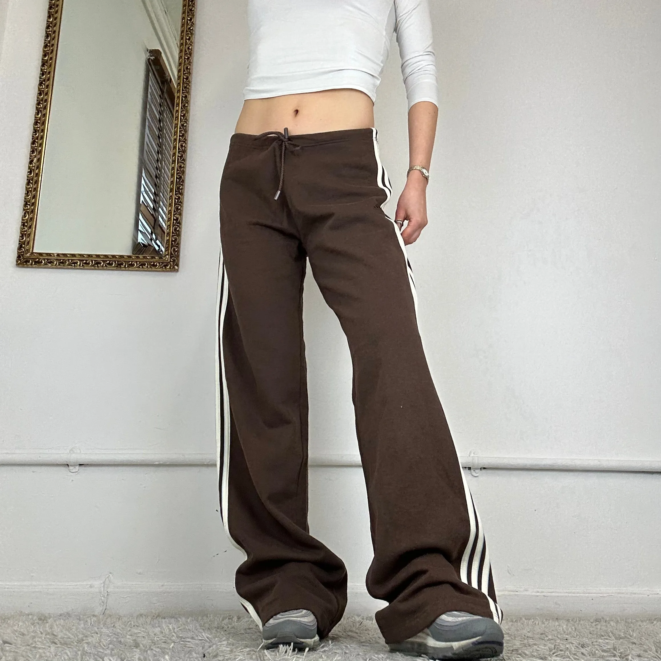 vintage brown baggy adidas joggers