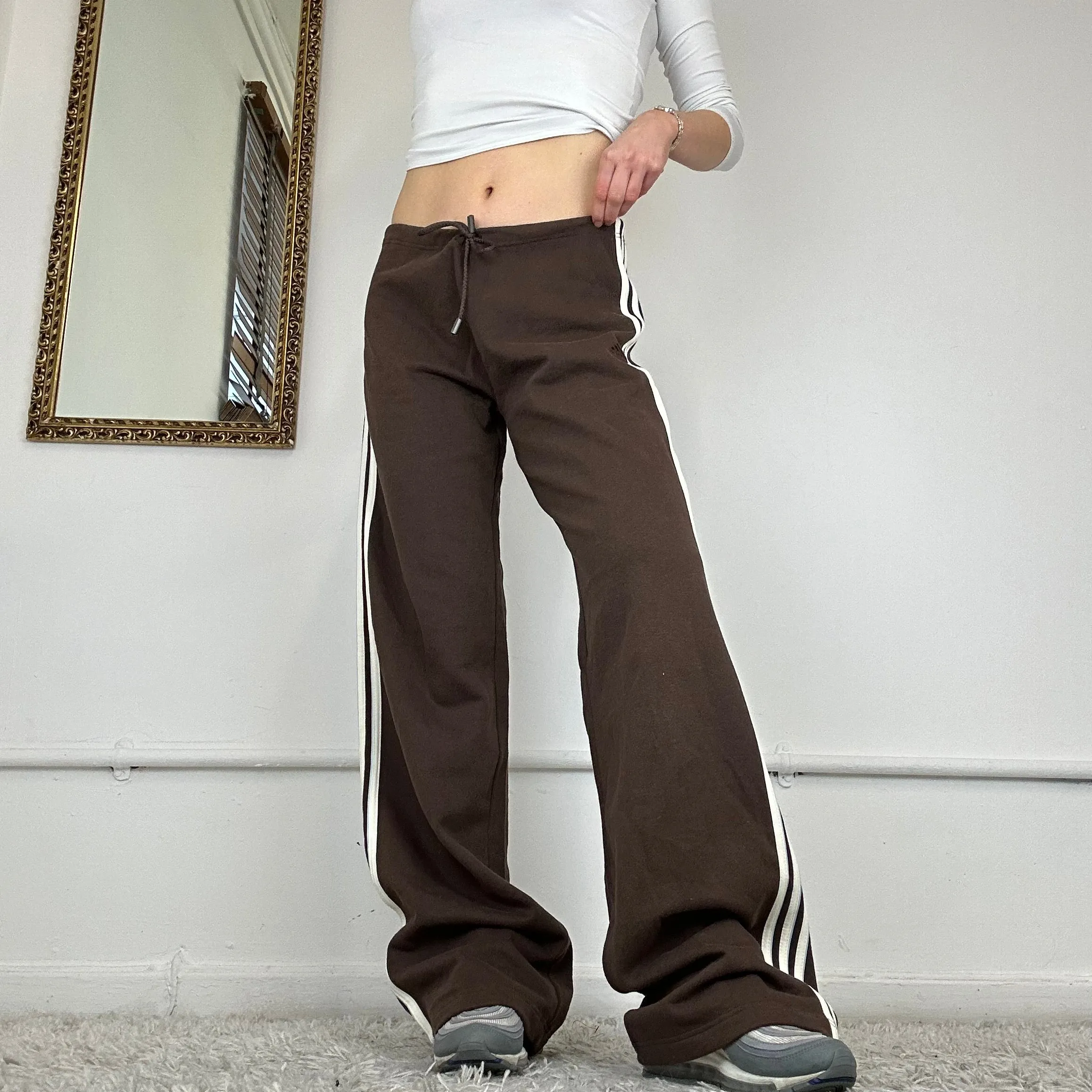 vintage brown baggy adidas joggers