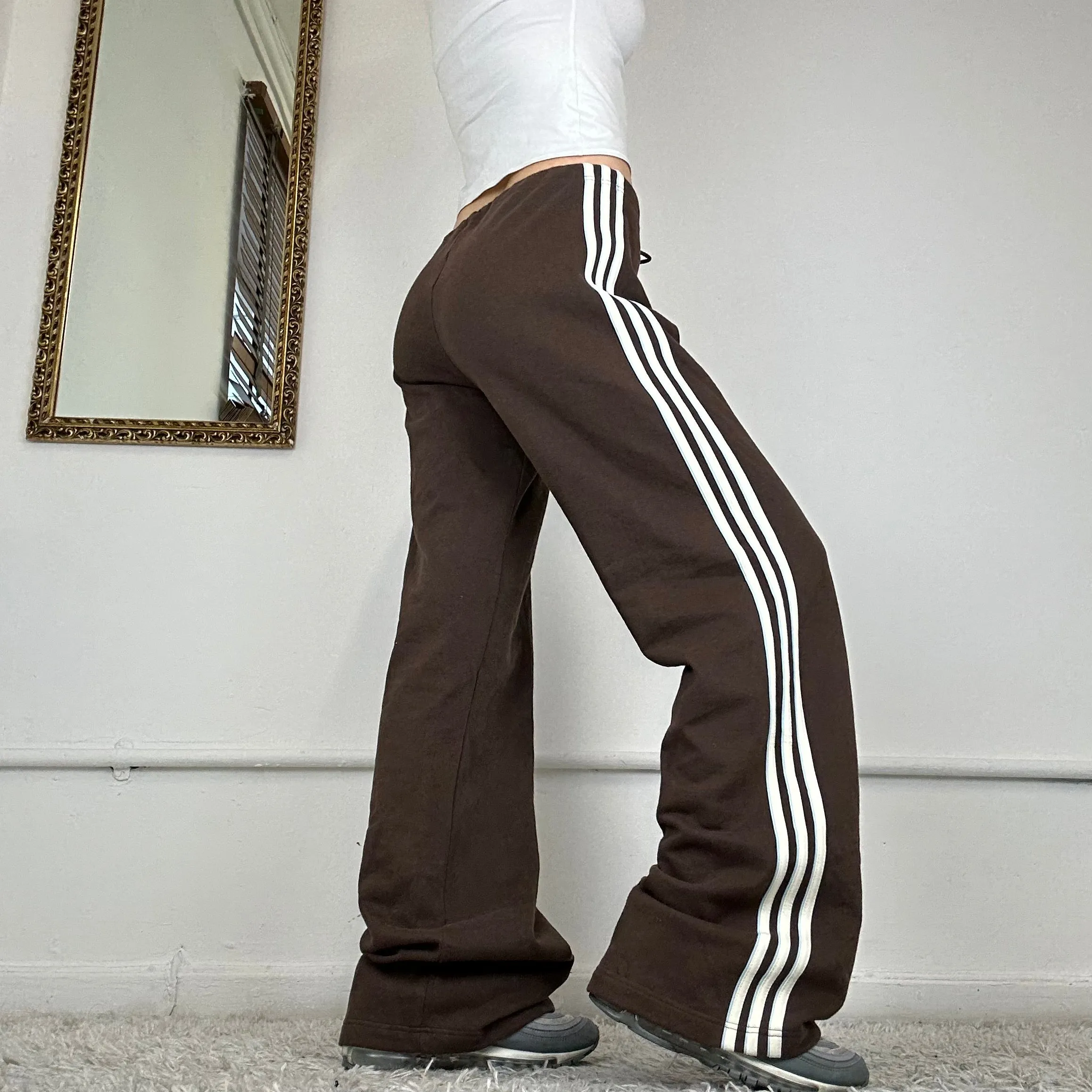 vintage brown baggy adidas joggers