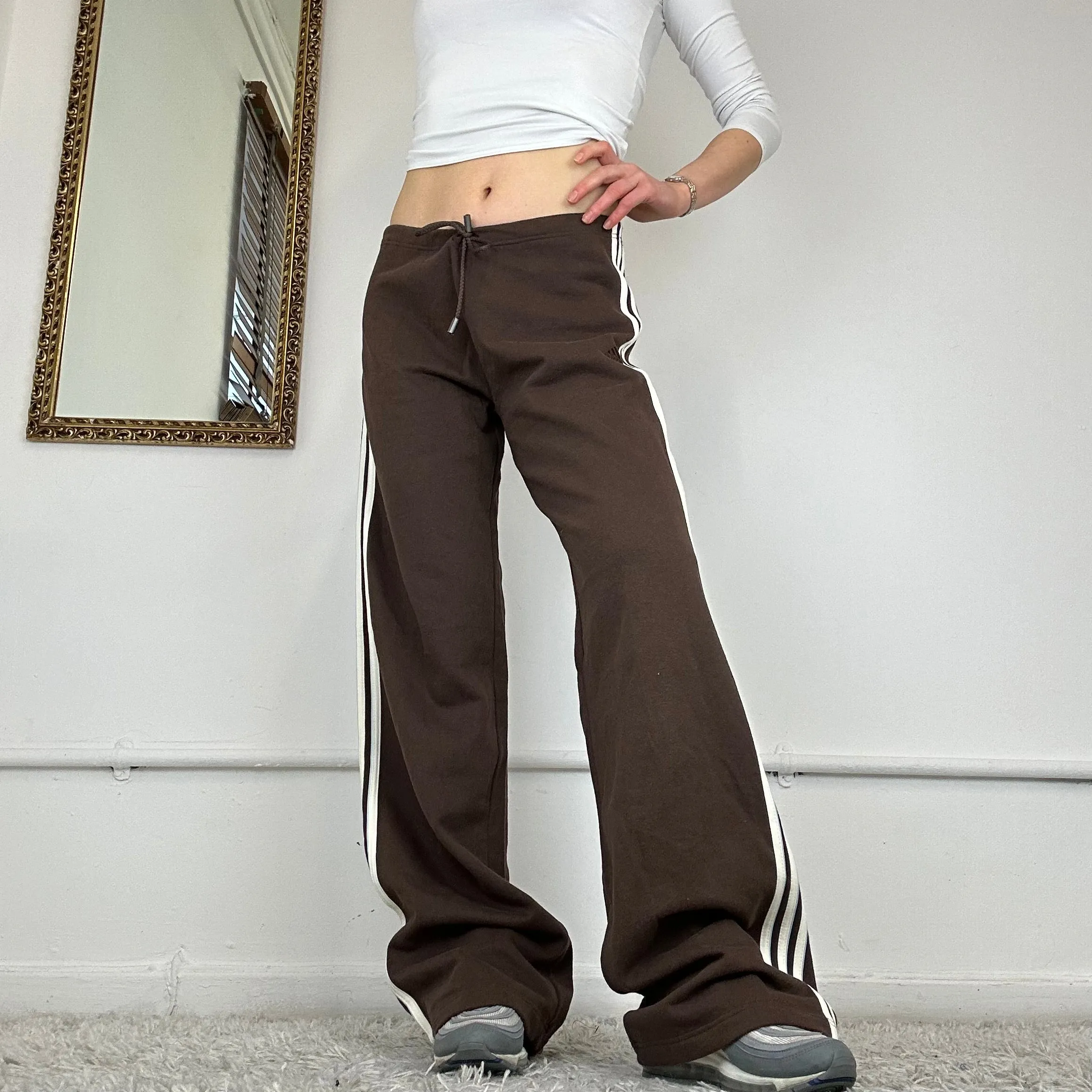 vintage brown baggy adidas joggers
