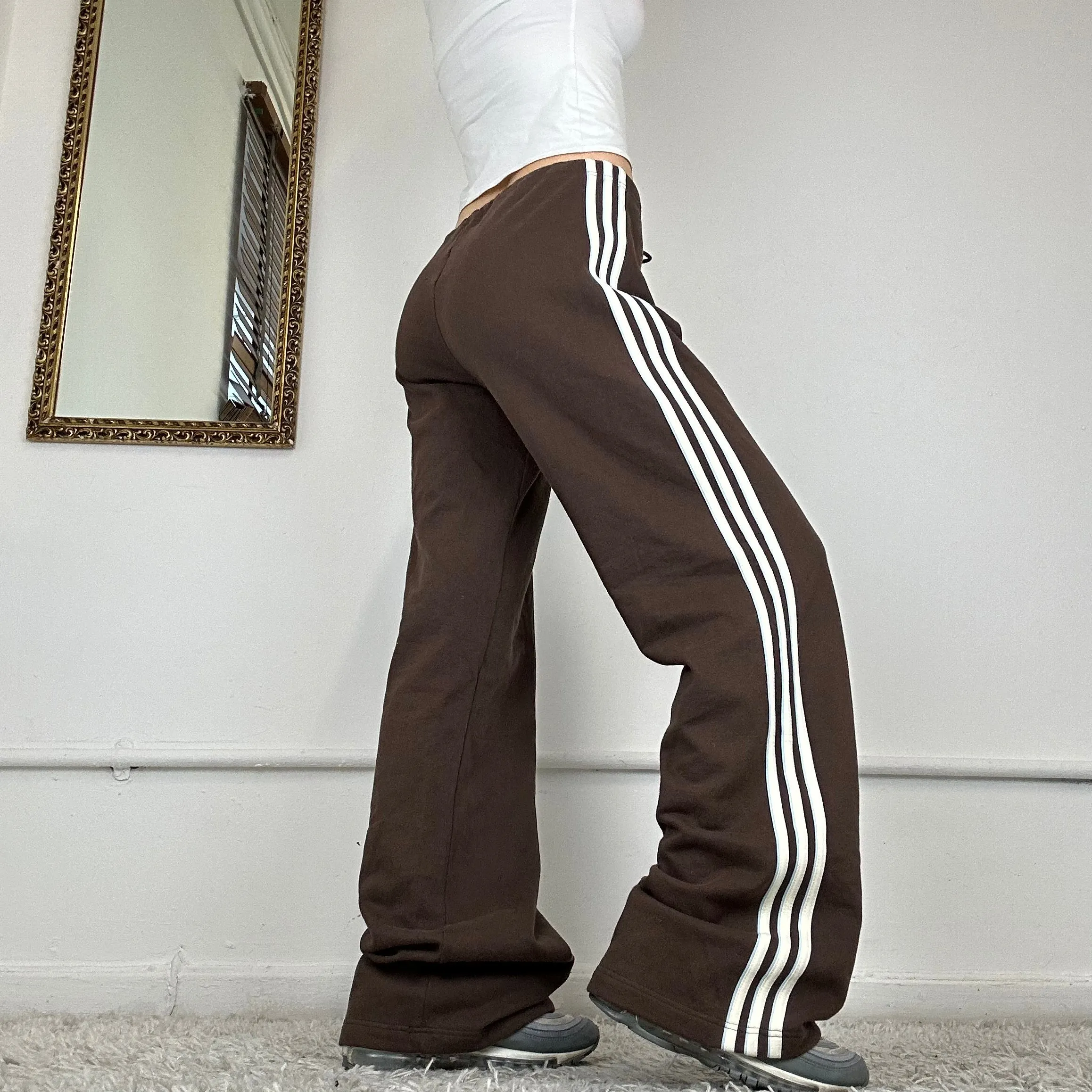 vintage brown baggy adidas joggers