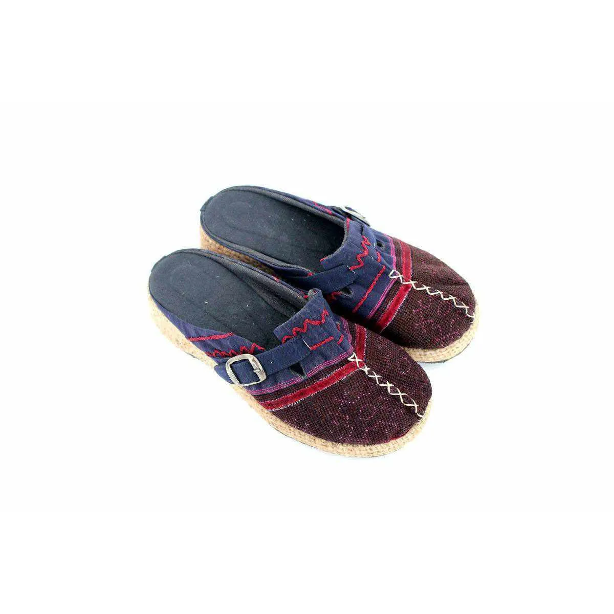 Vintage Hmong Textile Boho Upcycled Slip On Shoes - Thailand