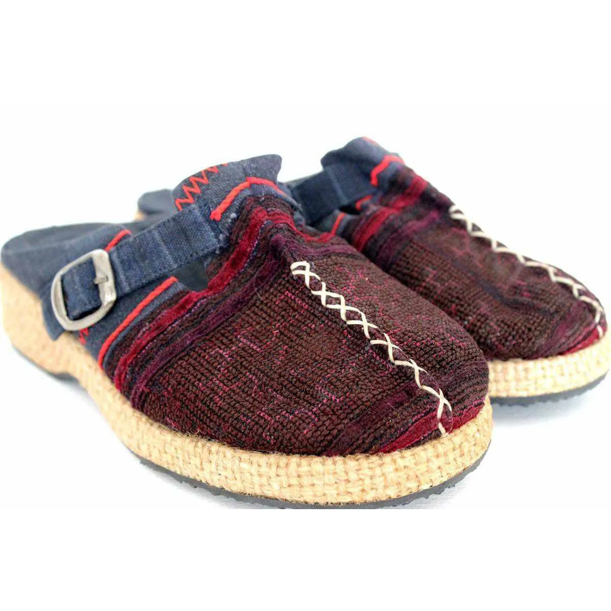 Vintage Hmong Textile Boho Upcycled Slip On Shoes - Thailand