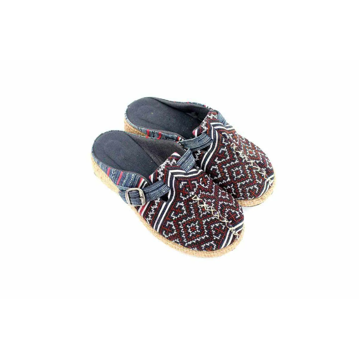 Vintage Hmong Textile Boho Upcycled Slip On Shoes - Thailand