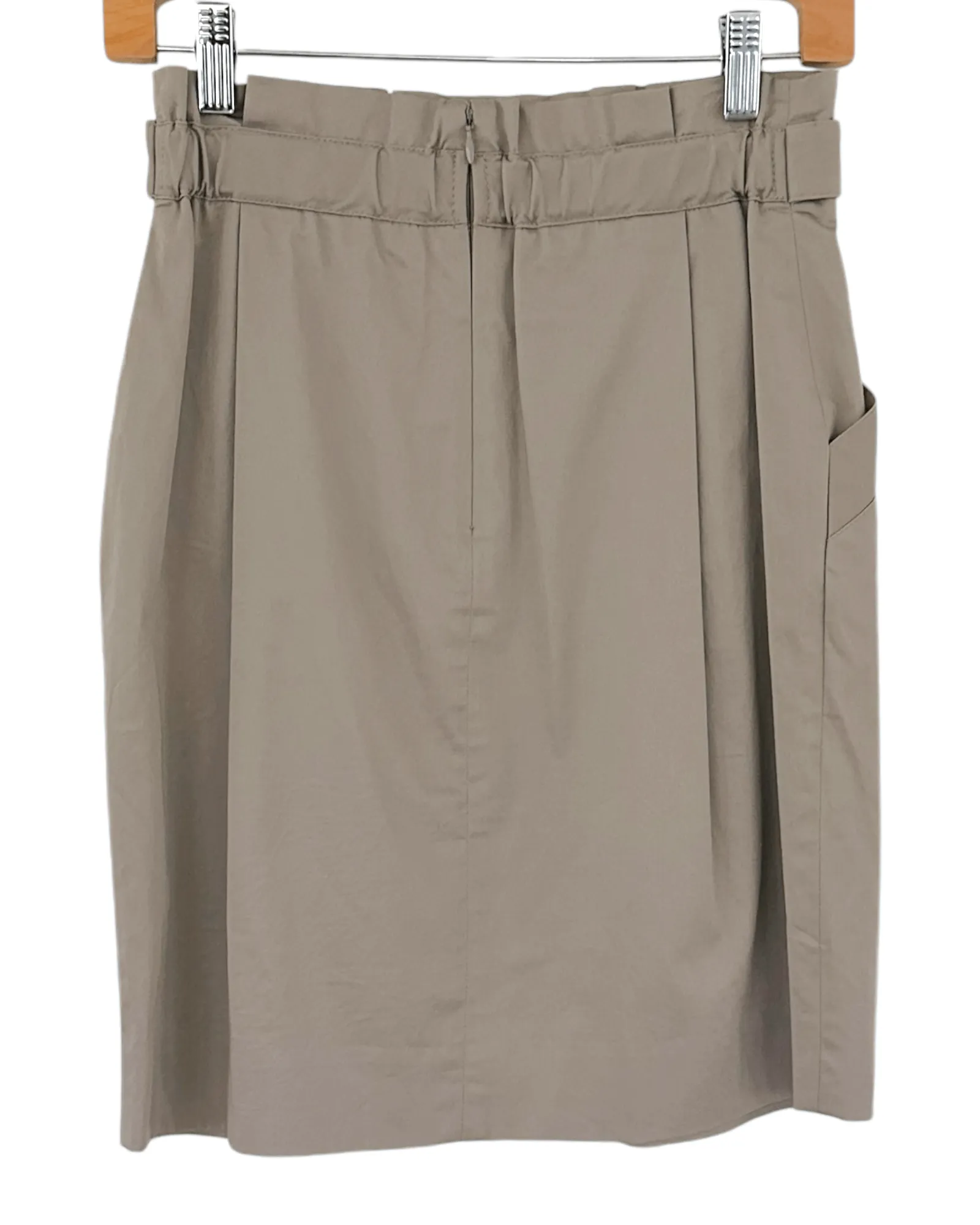 Warm Autumn Pebble Tab Waist Box Pleat Skirt